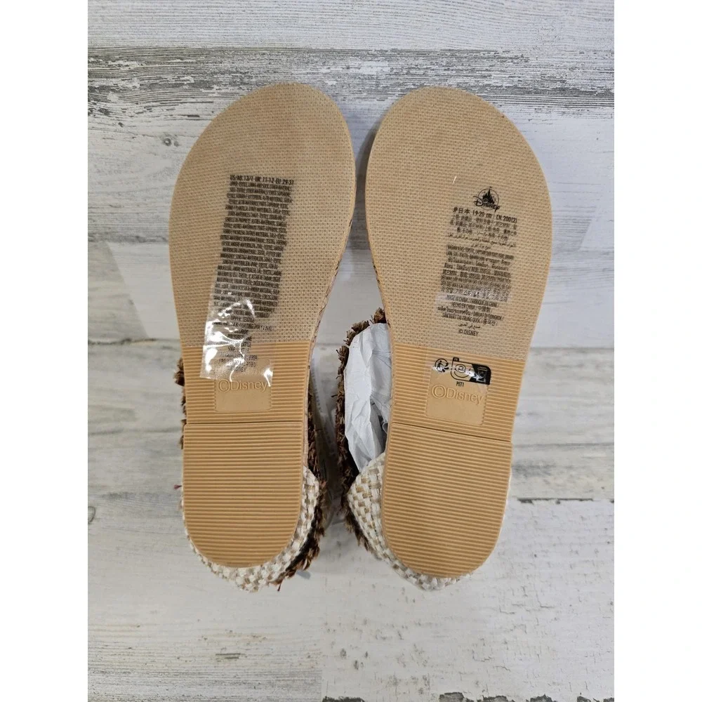 Disney Moana Girls Sandals Tan Blue Heart of Te Fiti Fringe‎ Thong 13/1 NEW